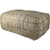 Natural Hemp Textured Rectangle Pouf