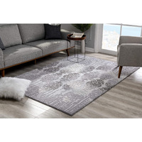 8 X 11 Gray Dripping Damask Area Rug