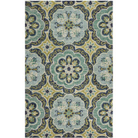 8 X 10' Green Floral Artwork Area Rug