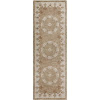 2 X 7 Tan Retro Modern Medallion Runner Rug