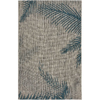 8 X 9 Gray Palm Leaves Indoor Outdoor Area Rug