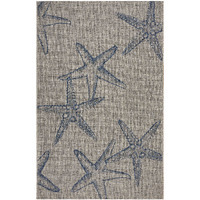 8 X 9 Blue Starfish Indoor Outdoor Area Rug