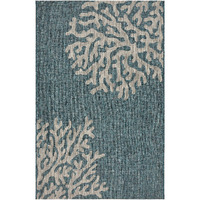 5 X 7 Blue Coral Reef Indoor Outdoor Area Rug
