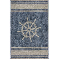 8 X 9 Navy Ship Helm Indoor Outdoor Area Rug
