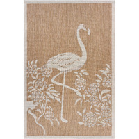 8 X 10 Tan Flamingo Indoor Outdoor Area Rug