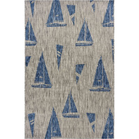8 X 10 Gray Sailboat Indoor Outdoor Area Rug