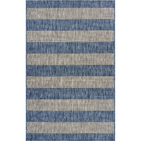8 X 10 Navy Stripes Indoor Outdoor Area Rug