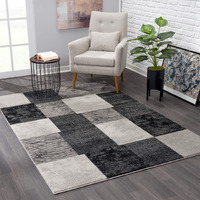 7 X 9 Gray Geometric Blocks Area Rug