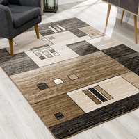 8 X 11 Beige And Brown Geometric Area Rug