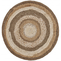 Multicolored Concentric Boutique Jute Rug
