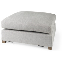 Light Gray Fabric Covered Full Size Ottoman