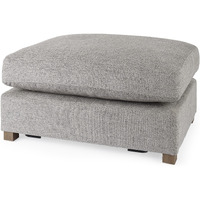 Gray Fabric Covered Half Ottoman
