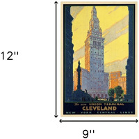 9"" X 12"" Cleveland Union Terminal Vintage Travel Poster Wall Art