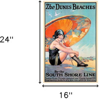 16"" X 24"" Dunes Beaches C1920S Vintage Travel Poster Wall Art