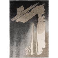 8 X 11 Gray And Tan Abstract Stroke Area Rug
