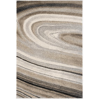 5 X 8 Cream And Tan Abstract Marble Area Rug
