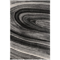 5 X 8 Dark Gray Abstract Illusional Area Rug