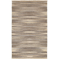 8 X 10 Gray And Tan Striated Runner Rug