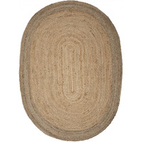 9 Natural Toned Oval Shaped Area Rug