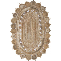 9 Oval Shaped Natural Toned Area Rug