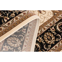 7 X 9 Cream And Black Decorative Area Rug