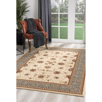 4 X 6 Cream And Blue Traditional Area Rug