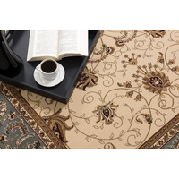 5 X 8 Cream And Blue Traditional Area Rug