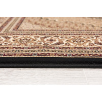 3 X 10 Black And Beige Medallion Runner Rug