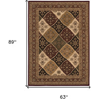 5 X 8 Red Decorative Diamonds Area Rug