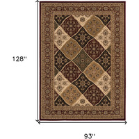 8 X 11 Red Decorative Diamonds Area Rug