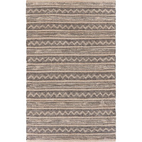 8 X 10 Black And Blush Chevron Stripe Area Rug