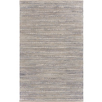 8 X 10 Blue And Cream Braided Jute Area Rug