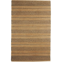 8 X 10 Tan And Gray Bohemian Striped Area Rug