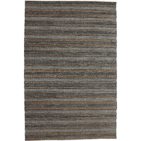 8 X 10 Black And Tan Decorative Striped Area Rug