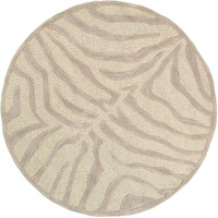 8 Round Taupe Zebra Pattern Area Rug