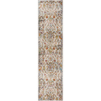 2 X 9 Beige Abstract Garden Runner Rug