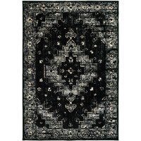 8 X 10 Black Medallion Oriental Area Rug