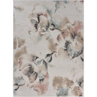 8 X 10 Ivory Soft Floral Artwork Area Rug