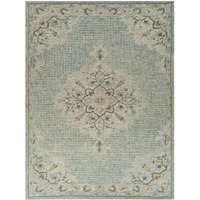 9 X 12 Blue And Beige Flor Medallion Area Rug