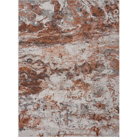 5 X 8 Brown And White Abstract Earth Area Rug