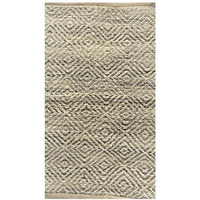 2 X 5 Gray And White Diamonds Area Rug