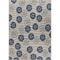 8 X 10 Navy Sand Dollar Indoor Outdoor Area Rug