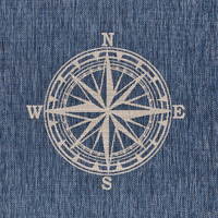 5 X 7 Navy Nautical Indoor Outdoor Area Rug
