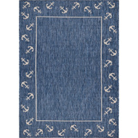 8 X 10 Navy Anchor Indoor Outdoor Area Rug