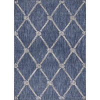5 X 7 Navy Knot Indoor Outdoor Area Rug