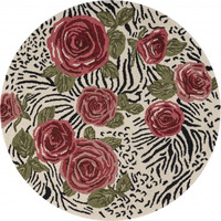 6 Round Red Rose Bed Area Rug