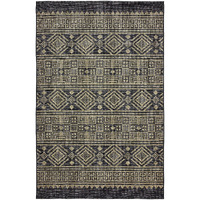 5 X 8 Black Geometric Indoor Outdoor Area Rug