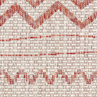 8 X 10 Red Zigzag Indoor Outdoor Area Rug