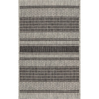 2 X 3 Monochrome Striped Indoor Outdoor Scatter Rug