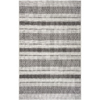 5 X 8 Monochrome Striped Indoor Outdoor Area Rug